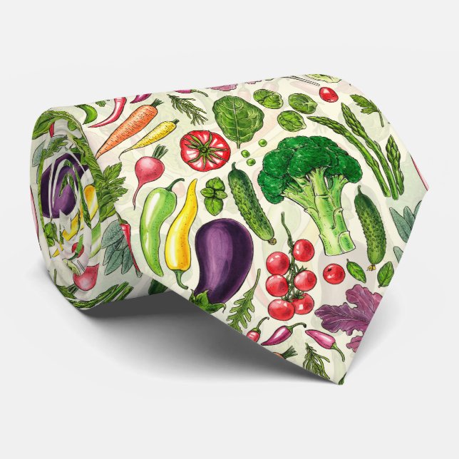 Gravata Colheita vegetal e herbácea no jardim a branco (Rolled)