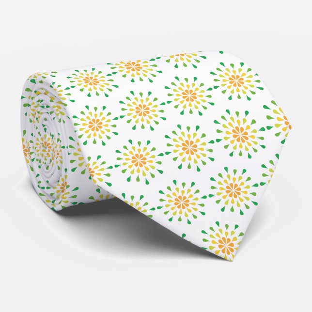 Gravata Colírio verde, amarelo e laranja (Rolled)