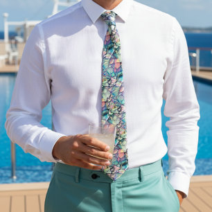 Gravata Colite azul-lacrimogêneo Dourada e Coluna do Pesco