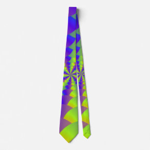 Gravata Colite Espiral Amarela e Roxa