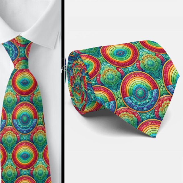 Gravata Colorful Statement Tie | Rainbow Neck Tie (Criador carregado)