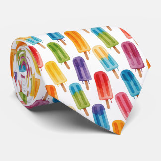 Gravata Colorful Watercolor Popsicle Pattern