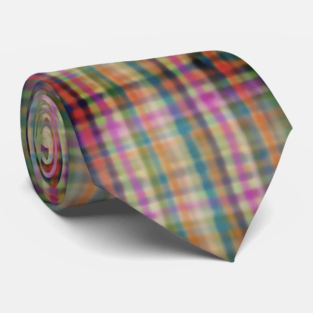 gravata colorida do pescoço com padrão de verifica (Rolled)
