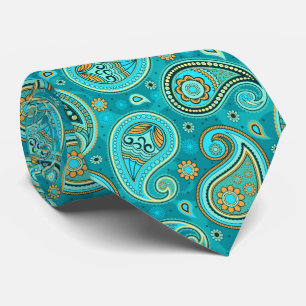 Gravata Colorida elegante padrão paisley colorido