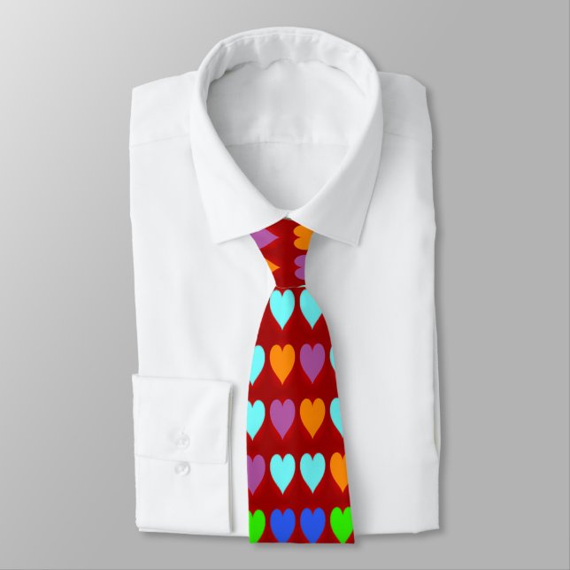 Gravata Colorida Hearts Tie (Amarrado)