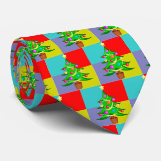 Gravata Colorida Tie de Árvore de Natal
