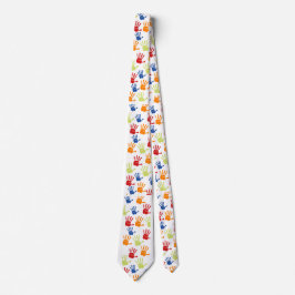 Gravata Colorido Gravador de Mão-de-Mão para Professores