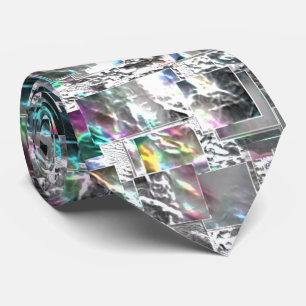 Gravata Coloridos parecem recortes de dvd quadrados, mosai