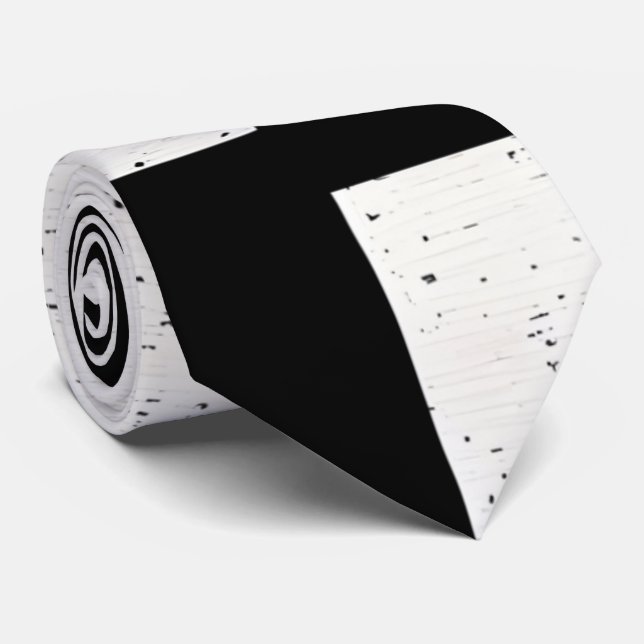 Gravata Coluna Branca e Negra Branca do Pescoço (Rolled)