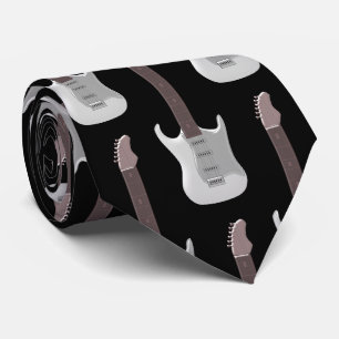 Gravata Coluna de Design de Violão Elétrico Branco