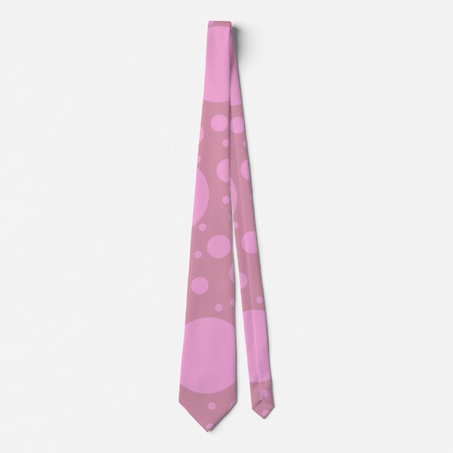 Gravata Coluna de Moda Polkadots Rosa (Frente)