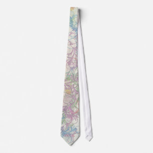 Gravata Coluna de Rolagem Floral de Folha Multicolorido Ba