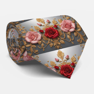 Gravata Coluna Rosa e Rosa vermelha