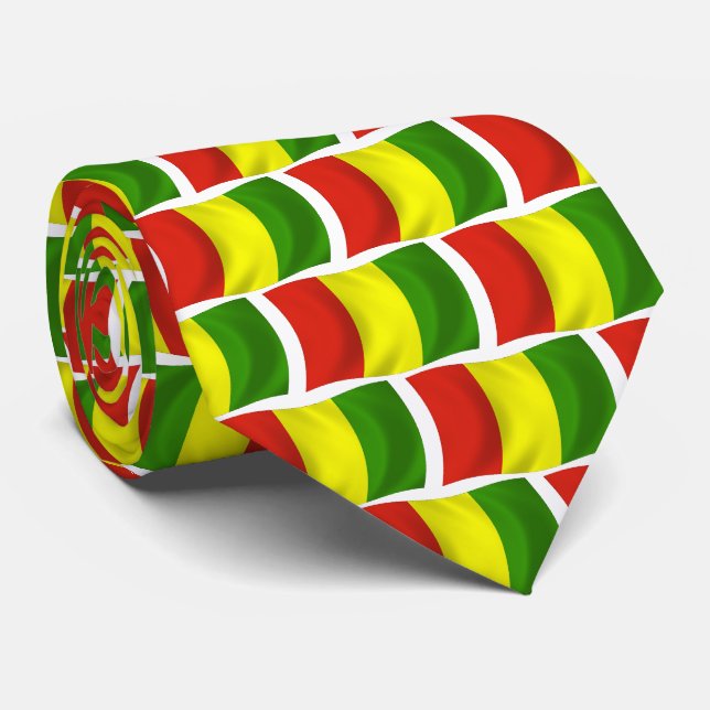 Gravata com a Bandeira da Guiné (Rolled)