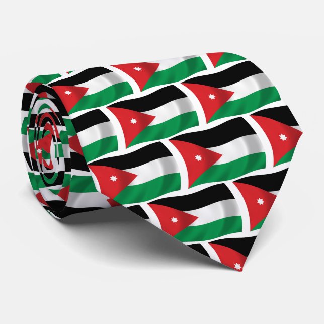 Gravata com a Bandeira da Jordânia (Rolled)