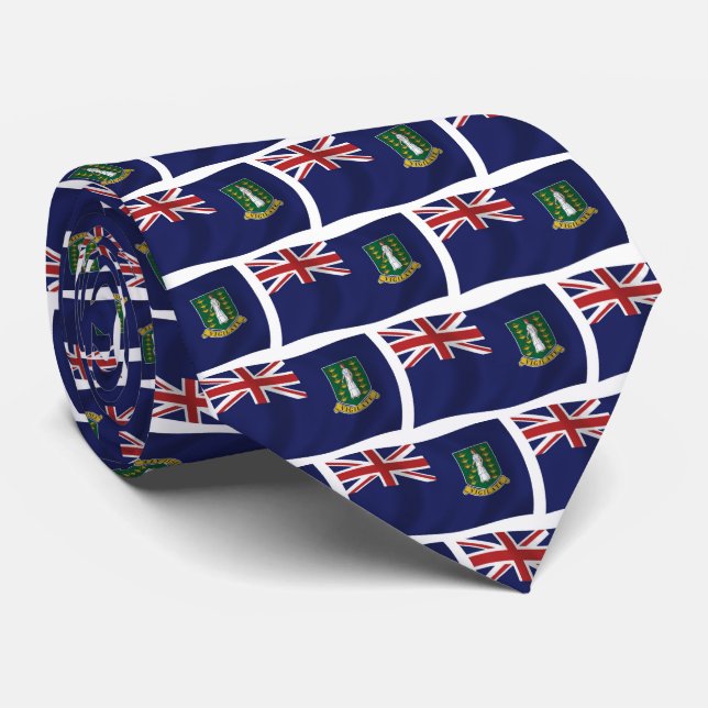 Gravata com a Bandeira das Ilhas Virgens Britânica (Rolled)