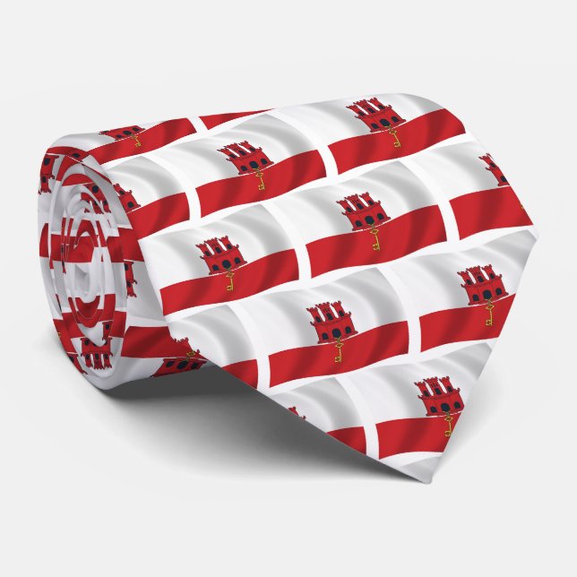 Gravata com a bandeira de Gibraltar (Rolled)