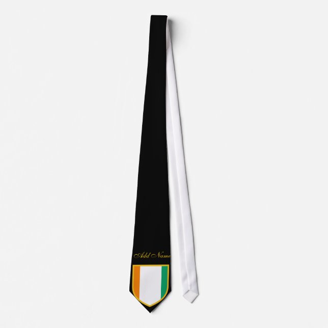 Gravata com Bandeira da Costa do Marfim Nome Perso (Frente)
