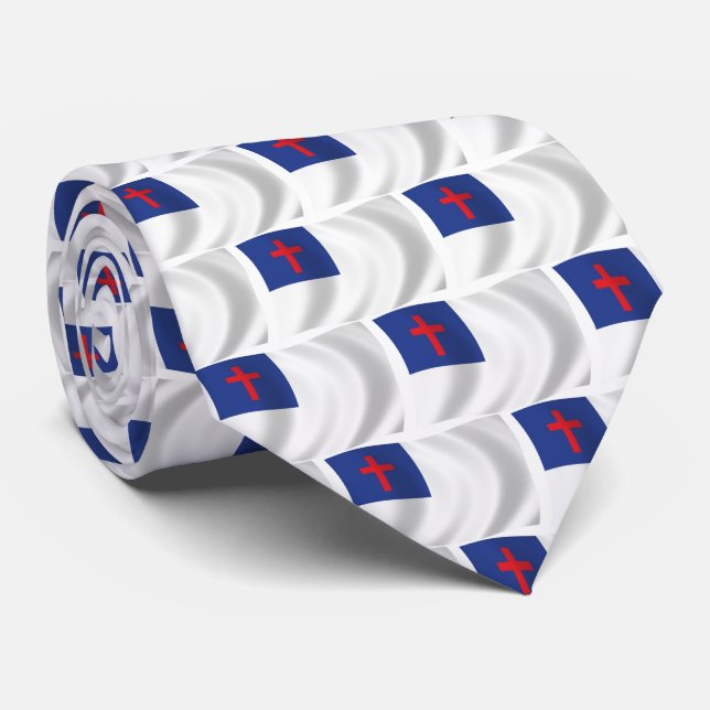Gravata com Bandeira da Religião Cristã (Rolled)