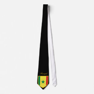 Gravata com Bandeira do Senegal Nome Personalizado