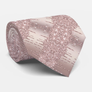 Gravata com Brilho em Rosa Dourado