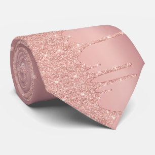 Gravata com Brilho em Rose Gold
