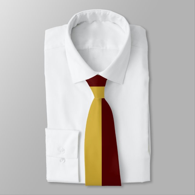 Gravata com Design Combinado em Dourado M e Marrom (Amarrado)