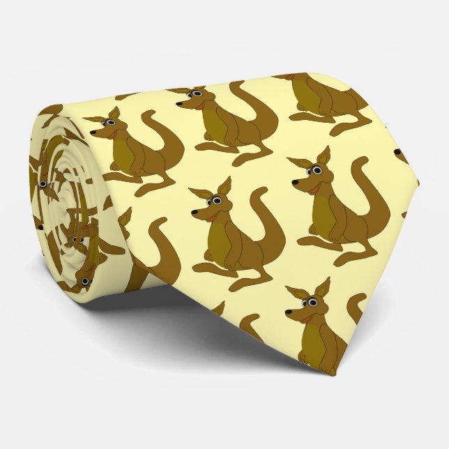 Gravata com Design de Canguru Marrom (Rolled)