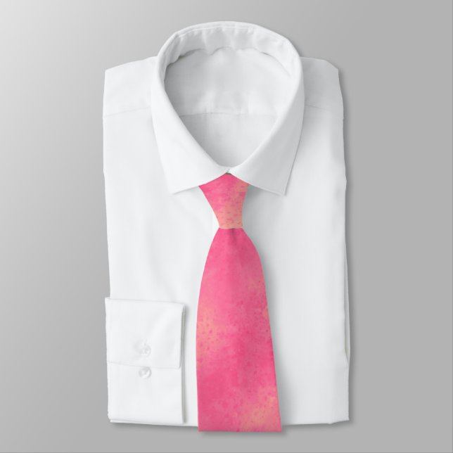 Gravata com Efeito de Nuvem Rosa (Amarrado)