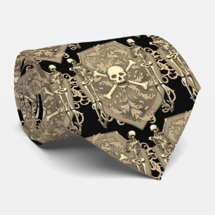 Gravata com Escudo de Caveira Pirata