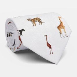 Gravata com estampa de animais de safári na selva