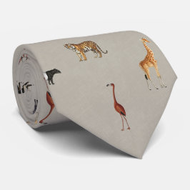 Gravata com estampa de animais de safári na selva
