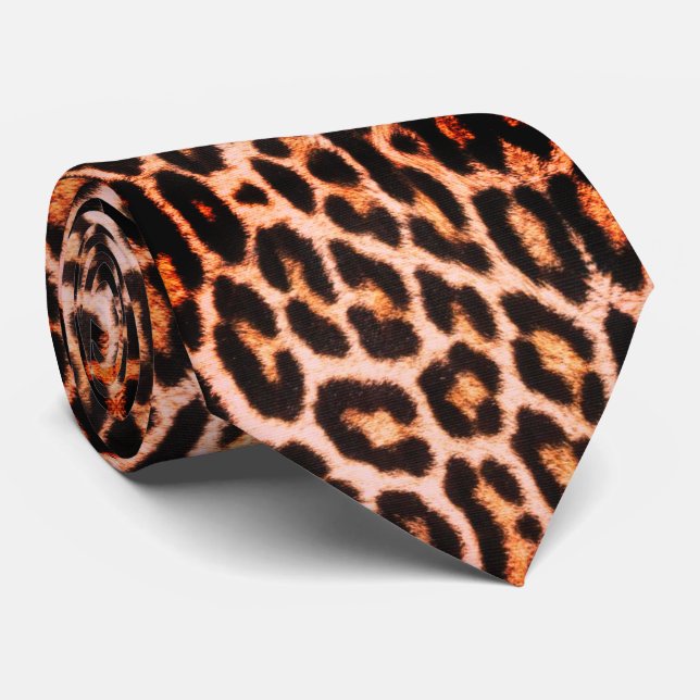 Gravata com Estampa de Leopardo Brilhante (Rolled)