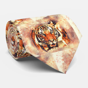 Gravata com Estampa de Tigre Masculino