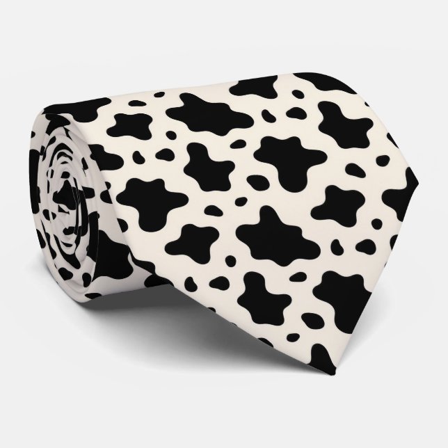 Gravata com Estampa de Vaca | Padrão Western Cowbo (Rolled)