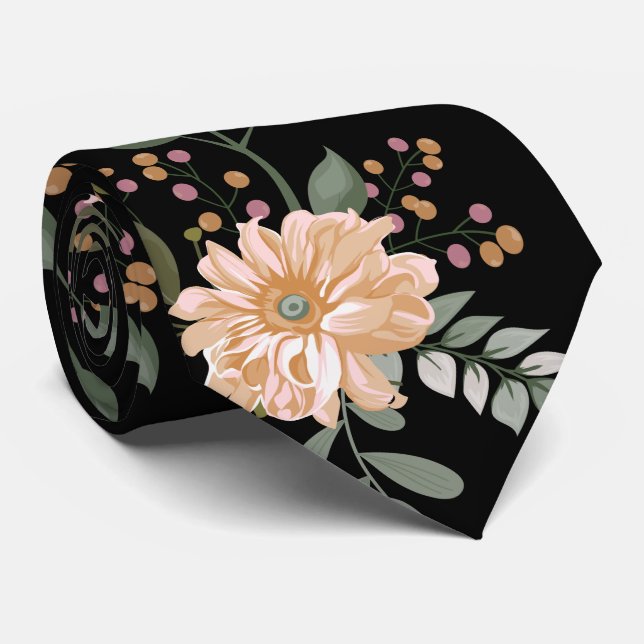 Gravata com Estampa Floral (Rolled)