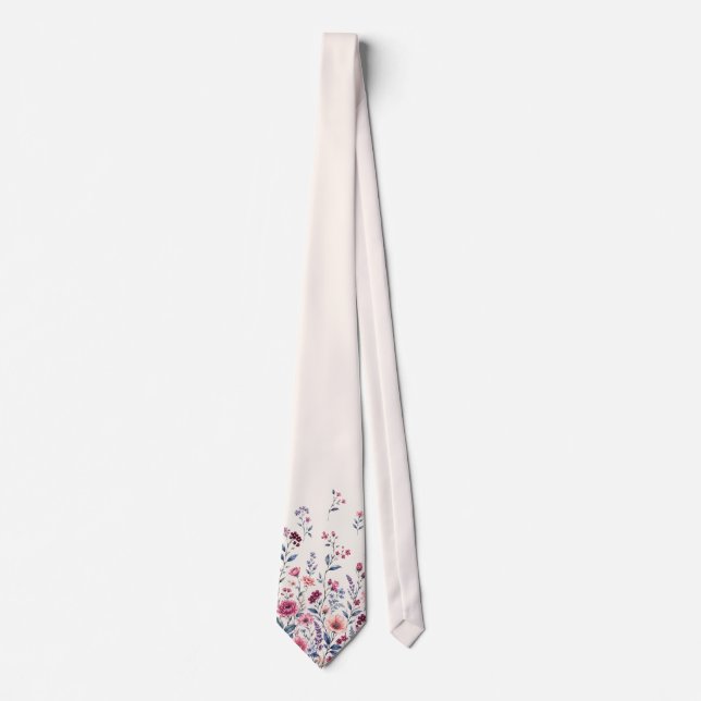 Gravata com Estampa Floral Elegante (Frente)