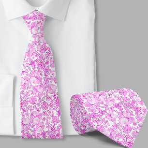 Gravata com Estilo de Padrão Floral Rosa