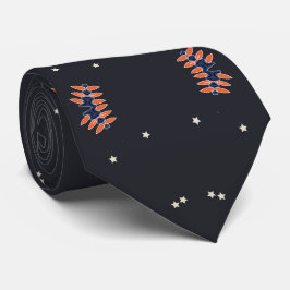 Gravata com Estrelas e Padrão de Espaçonave Única