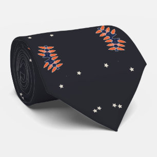 Gravata com Estrelas e Padrão de Espaçonave Única