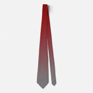 Gravata com Gradiente de Vermelho para Cinza Ombre