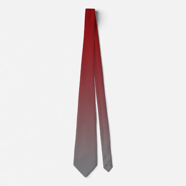Gravata com Gradiente de Vermelho para Cinza Ombre (Frente)