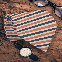 Gravata com Listras de Cores Neutras Boho