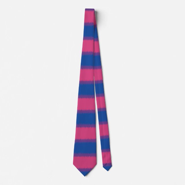 Gravata com Listras Largas da Bandeira Bissexual (Frente)