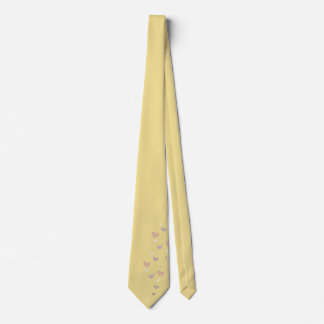 Gravata com Motivo de Coração Amarelo Suave