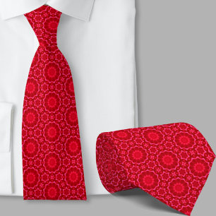 Gravata com padrão artístico vermelho moderno