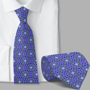 Gravata com padrão azul escuro artístico moderno