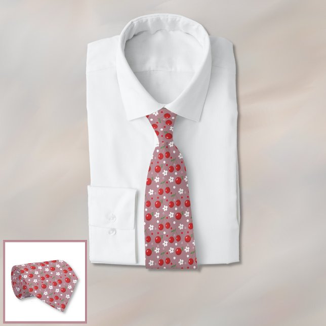 Gravata com Padrão de Cereja Bonita (Pretty cherry pattern neck tie . )