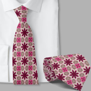 Gravata com padrão de estrela rosa artística moder