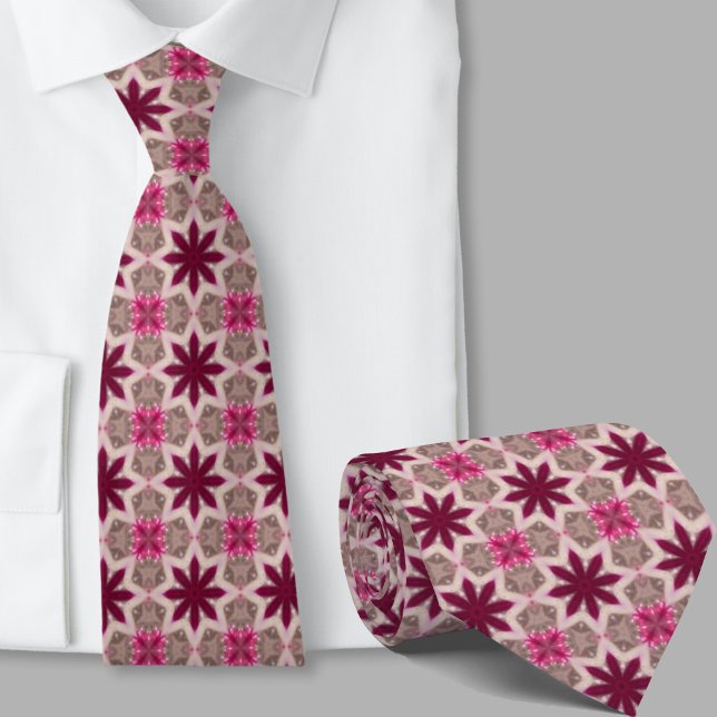 Gravata com padrão de estrela rosa artística moder (Criador carregado)